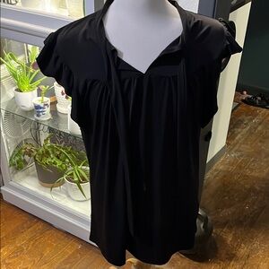 Lily Black Ruffled Relaxed Blouse